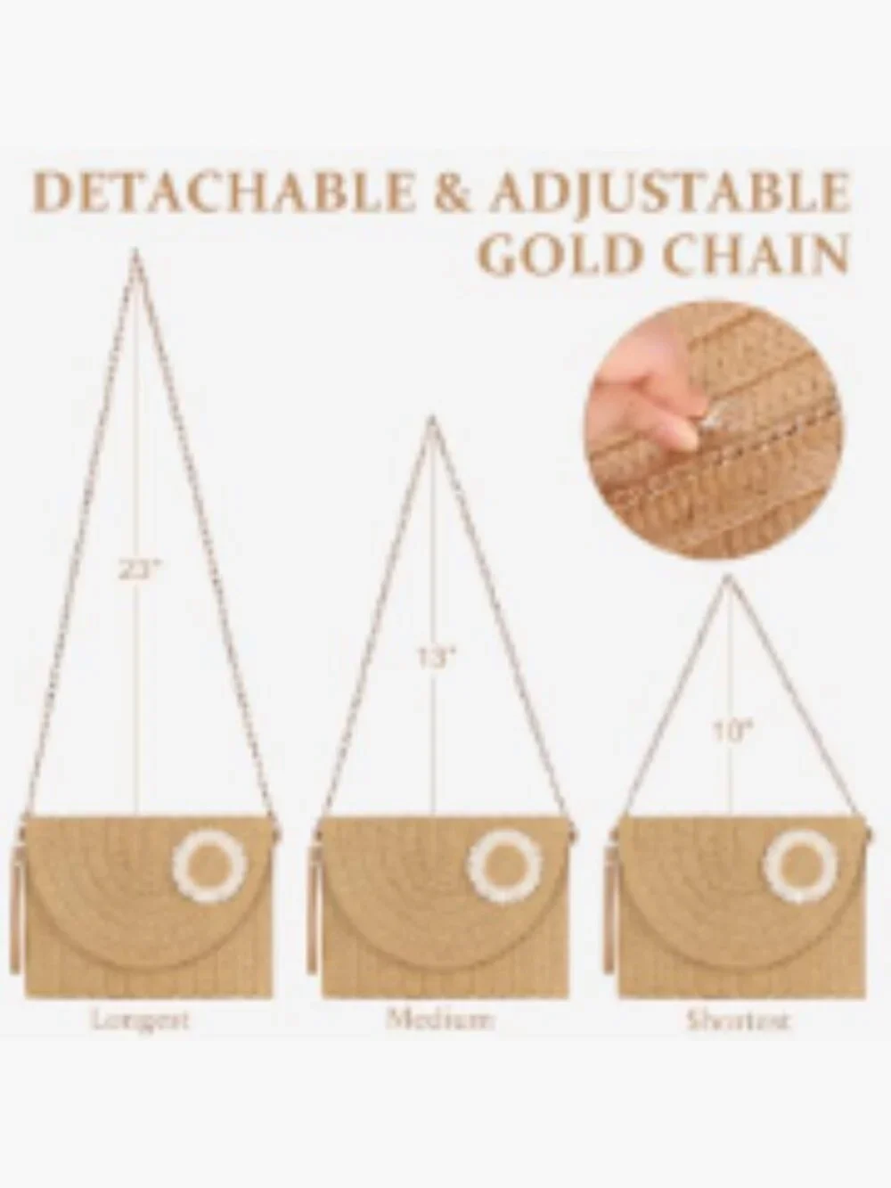 Straw Clutch Purse for Women Summer Crossbody Beach Bag Lightweight Woven